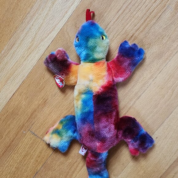 NWT Ty Beanie Buddies Collection "Lizzy" The Multicolored Lizzard Stuffed Animal - Picture 13 of 16